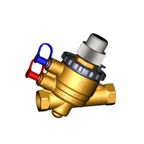 Регулятор расхода настраиваемый, р/б, Ду25, Ру25, латунь, Qmin = 450 л/ч, Qmax= 1500 л/ч