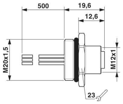 Проходная деталь SACC-E-M12FS-5CON-M20/0,5 VA