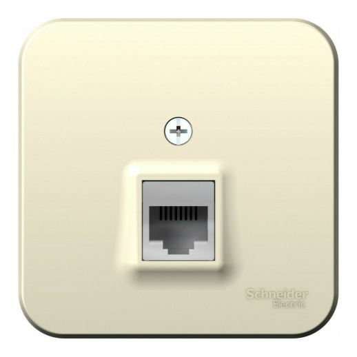 Розетка телефонная RJ11 Systeme Electric BLANCA, открытый монтаж, молочный