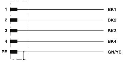 Силовой кабель SAC-5P-M12MSK/ 1,5-PVC PE