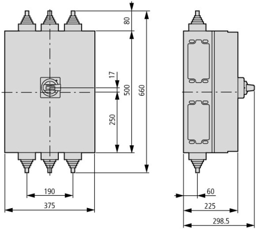 NZM2-XCI45-TVD Изолированный корпус ВхШхГ = 500x250x225 мм для NZM2