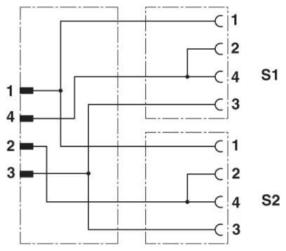 Кабель для датчика / исполнительного элемента SAC-3P-M12Y/2X0,3-PUR/M12FR B