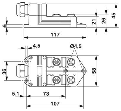 Коробка датчика и исполнительного элемента SACB-4/ 4-C SCO