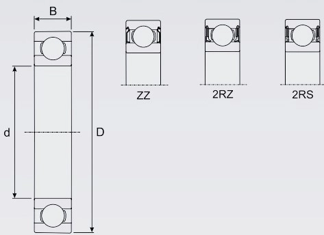 Подшипник шариковый ISB 607-2RS/C3-EMS 19x7x6 мм