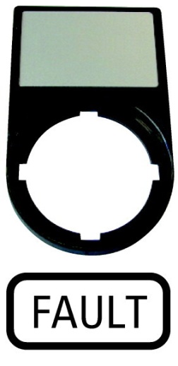 Шильдик "FAULT" с держателем 30х50, цвет черный M22S-ST-GB8