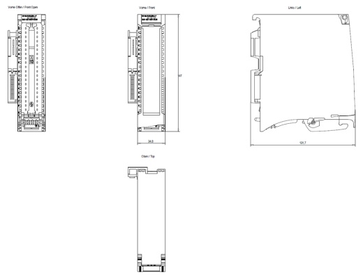 Модуль дискретных входов DQ 16 X 24V DC/0,5A S7-1500 SIMATIC Siemens 6ES75221BH010AB0