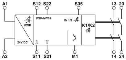 Реле безопасности PSR-MC62-2NO-1DO-24DC-SP