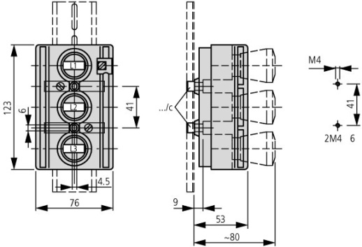 S27/C/FORMP Держатель предохранителя, 3П, 25А