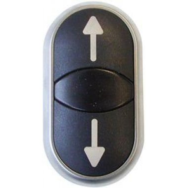 Двойная кнопка с сигнальной лампой с обозначением стрелок, цвет белый/черный M22-DDL-S-X7/X7