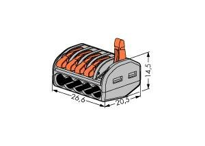 Клемма без пасты (только для медных проводов) 5х0,08...4мм.кв. WAGO