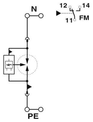 Комбинированный разрядник типа 1/2 FLT-SEC-P-T1-N/PE-440/100-FM