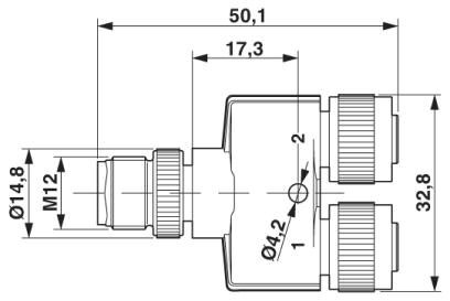 Y-разветвитель SAC-3P-M12Y/2XM12FS B PE