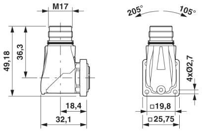 Аппаратн. соединитель, передняя стенка ST-17S1N8AA400S