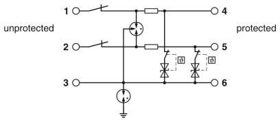 Устройство защиты от перенапряжений TTC-6P-2X1-F-M-24DC-UT-I
