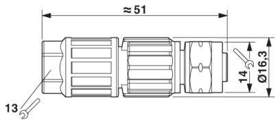 Соединитель для датчика/исполнительного устройства SACC-M12FS-4QO-0,34-VA