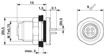 Встраиваемые разъемы SACC-DSI-M5FS-3CON-L180
