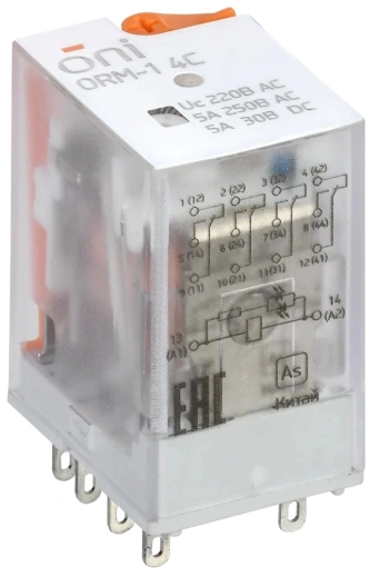 Реле интерфейсное ONI ORM-1-4C-AC220V-L-B