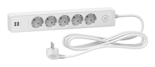 Удлинитель UNICA EXTEND 5-местный, с выключателем, 3м, с заземлением