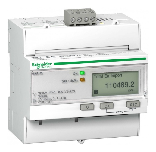 Счетчик электроэнергии многотарифный Acti9 трехфазный 63(63)А, ЖКИ, кл.т. 1