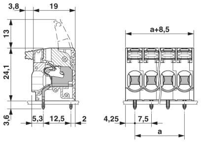 Клеммы для печатной платы PLH 5/ 3-7,5-ZF