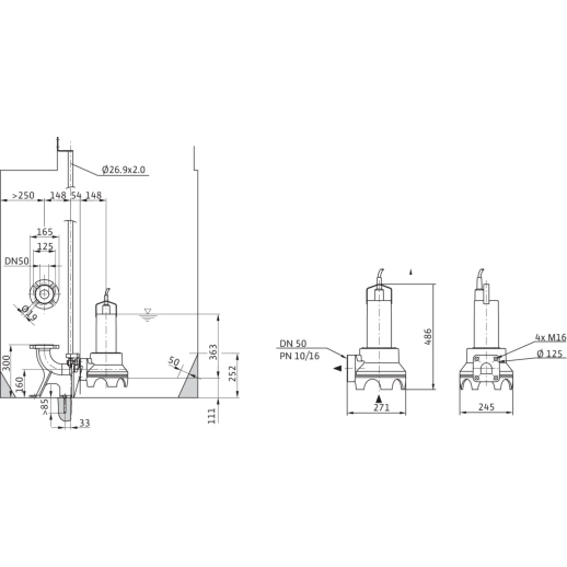 Осциллографы Погружной насос для сточных вод Drain TP 50 F 82/5,5 (3~400 V)