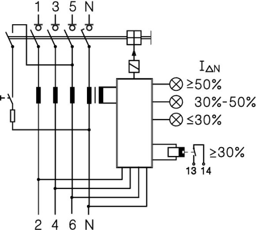 FRCDM-80/4/03-S/A Цифровое устройство защитного отключения, 4 полюса, 300мА, 80А