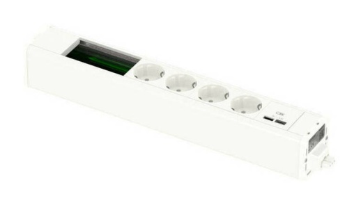Unica System  Блок 4хРозетка (2К З)   2xUSB A//C   место (45х90) под VDI БЕЛЫЙ