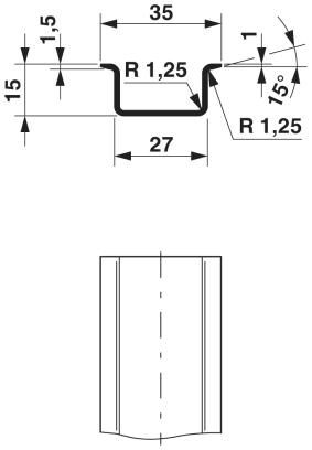 Несущая рейка без перфорации NS 35/15 UNPERF  500MM