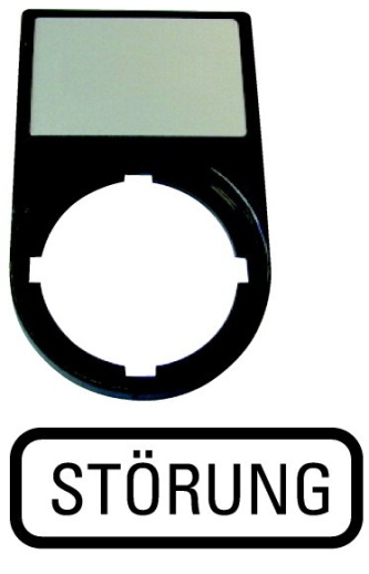 Шильдик "STORUNG" с держателем 30х50, цвет черный M22S-ST-D8