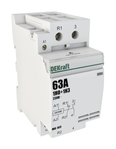Модульный контактор DEKraft МК-103 1НО 1НЗ 40А 230В AC