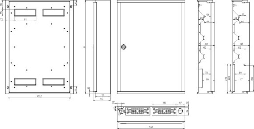 BF-O-4/96-C Настенный щит, 4 ряда, 96 модуля, цвет белый, сталь