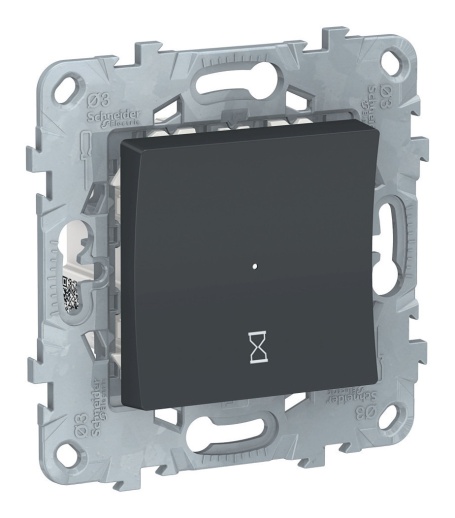 Таймер нажимной UNICA NEW, механический, антрацит