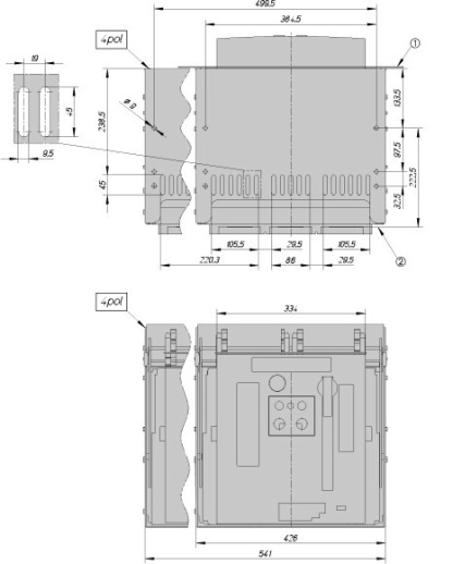 IZMX40N3-V12W-1 Воздушный автоматический выключатель, 3П, 1250А, 85кА, LI, выкатной