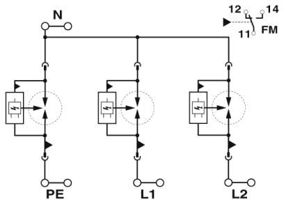 Комбинированный разрядник типа 1/2 FLT-SEC-P-T1-2S-350/25-FM