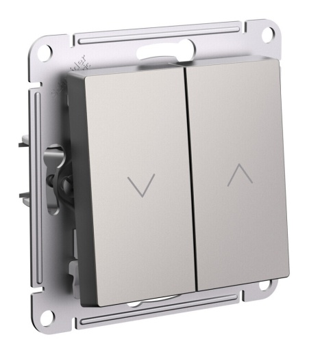 Выключатель для жалюзи 2-клавишный Systeme Electric ATLASDESIGN, скрытый монтаж, шампань