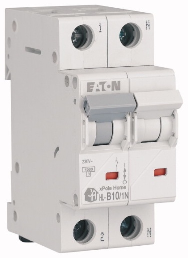 HL-B10/1N Модульный автоматический выключатель, 1N-полюс, кривая отключения B, номинальный ток 10А
