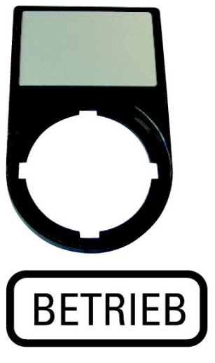 Шильдик "BETRIEB" с держателем 30х50, цвет черный M22S-ST-D7