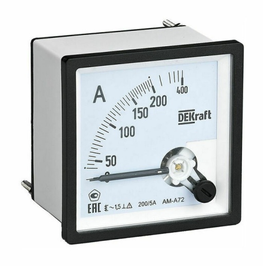 Амперметр щитовой DEKraft АМ-А72 50А AC, аналоговый, кл.т. 1,5