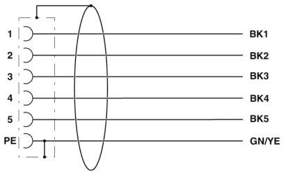 Силовой кабель SAC-6P-10,0-PVC/M12FSM PE SH