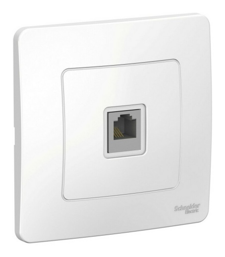 Розетка телефонная RJ11 Systeme Electric BLANCA, скрытый монтаж, белый