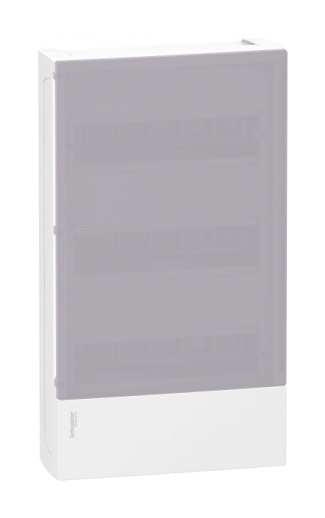 Распределительный шкаф MINI PRAGMA, 36 мод., IP40, навесной, пластик, дымчатая дверь, с клеммами