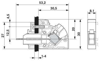 Проходная клемма PWO 4-POT-SL