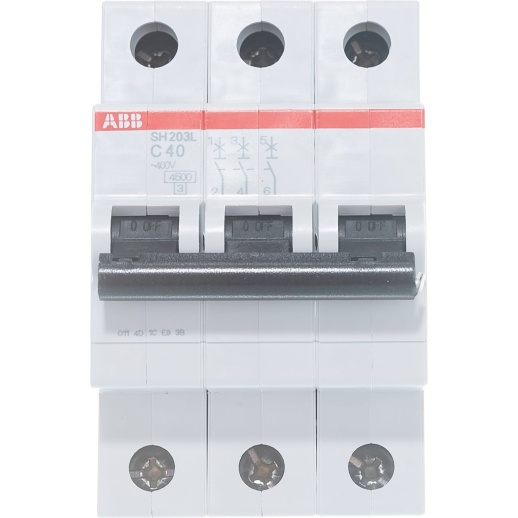 Выключатель автоматический модульный ABB SH203L 3п C 40А 4.5кА C40 2CDS243001R0404