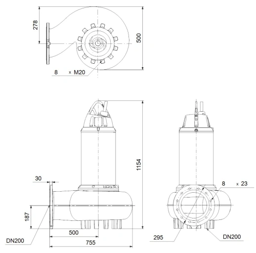 Канализационный насос Grundfos SE1.110.200.130.4.52M.H.EX.51D 98179889