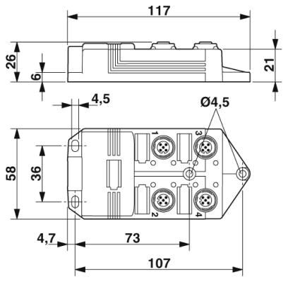 Коробка датчика и исполнительного элемента SACB-4/ 8-10,0PUR SCO