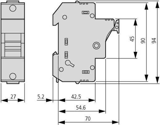 VLCE14-1P/L Держатель/разъединитель цилиндр. вставок 14х51, 1Р, с индикацией