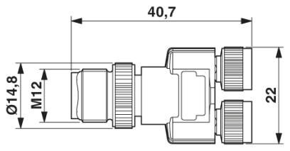 Y-разветвитель SAC-3P-M12Y/2XM 8FS VP