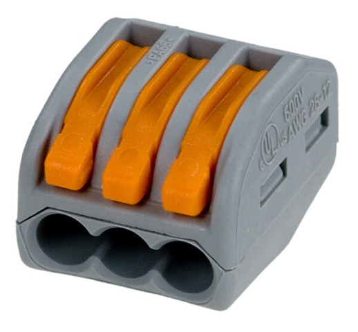 Клемма без пасты (только для медных проводов) 3х0,08...4мм.кв. WAGO