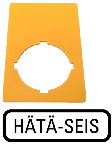 Знак, аварийная остановка , желтый, ГхШ = 50x33mm , НATA - SEIS M22-XZK-SF99