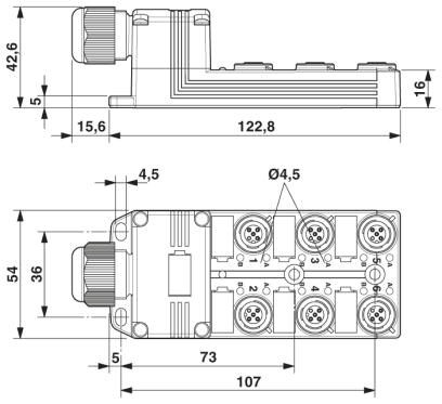 Коробка датчика и исполнительного элемента SACB-6/ 6-L-C SCO P